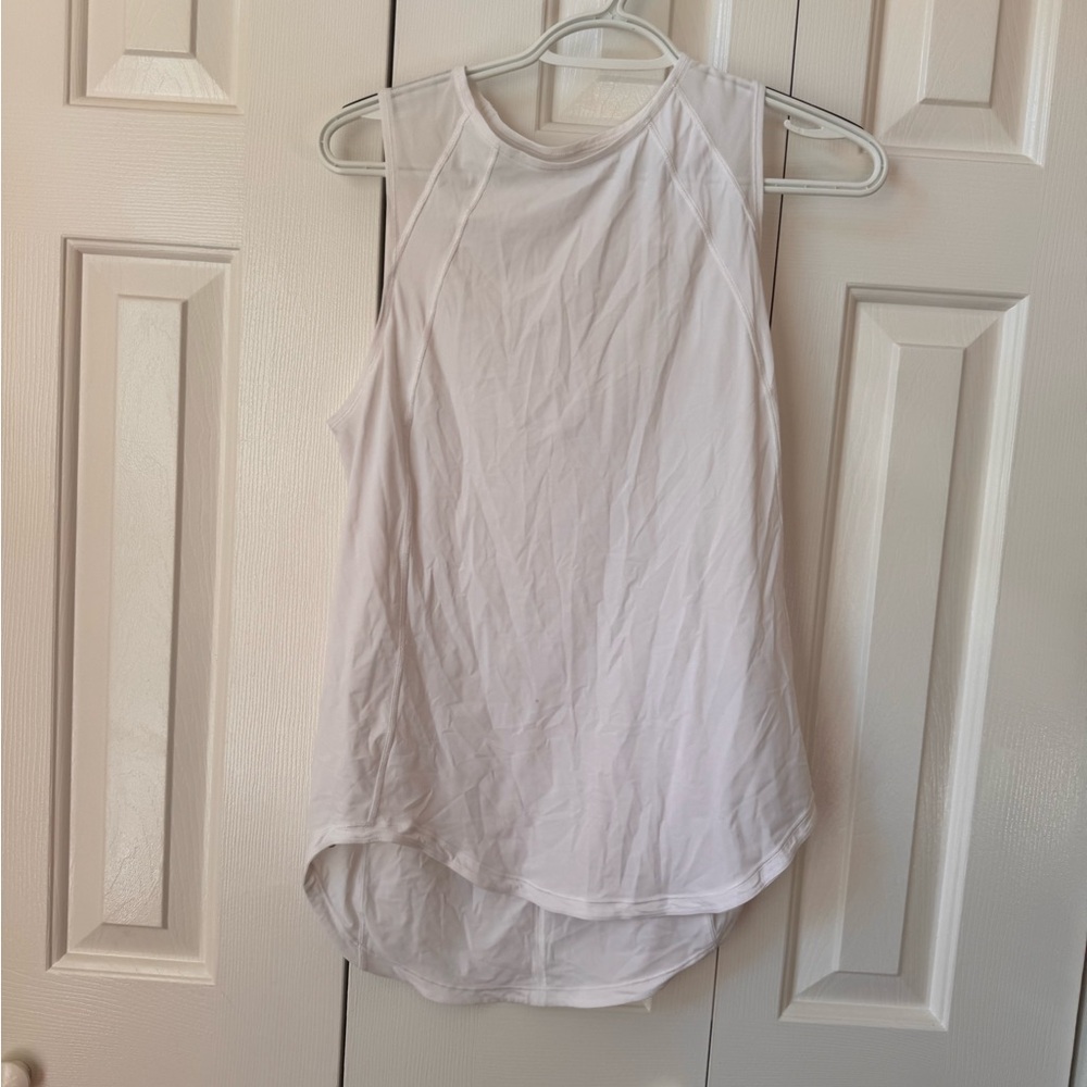 Lululemon Athletica White Asymmetrical Sleeveless Tank Top